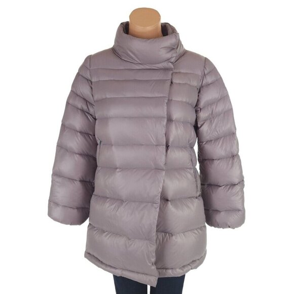 ACCUA by PSR White Goose Down Quilted Jacket Size 38 US 2 XS Womens Gray $475 - Picture 1 of 14